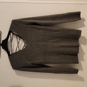 Pink rose grey sweater